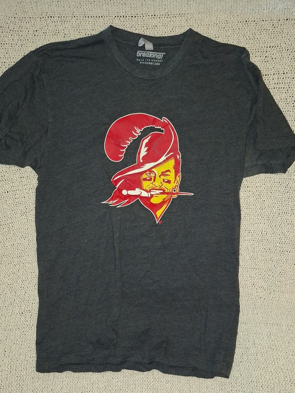Tampa Bay Buccaneers Charcoal Graphic T-Shirt with Red & Yellow Logo